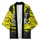 Custom Panthers Rugby 60th Anniversary Kimono Penrith Polynesian Tribal Pattern - Traditional Tattoo