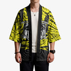 Custom Panthers Rugby 60th Anniversary Kimono Penrith Polynesian Tribal Pattern - Traditional Tattoo