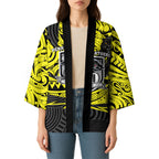 Custom Panthers Rugby 60th Anniversary Kimono Penrith Polynesian Tribal Pattern - Traditional Tattoo