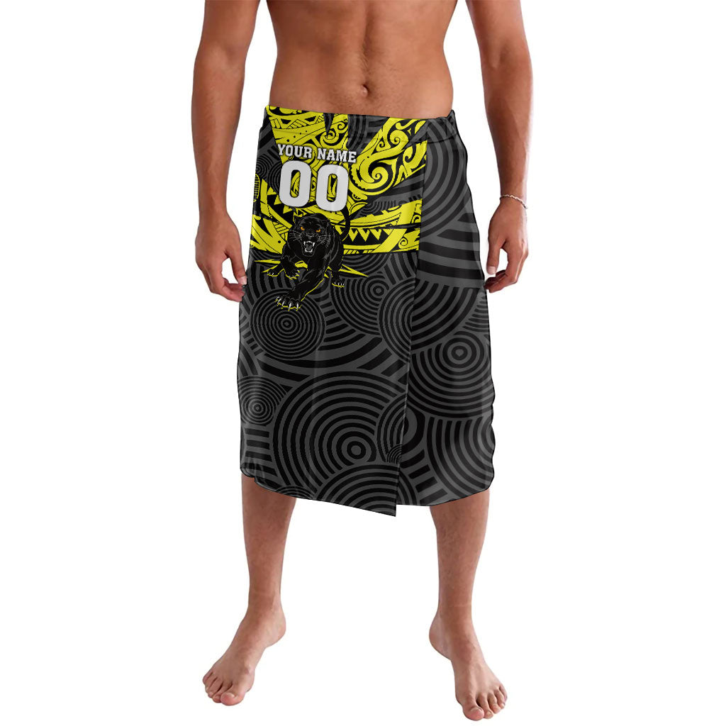 Custom Panthers Rugby 60th Anniversary Lavalava Penrith Polynesian Tribal Pattern - Traditional Tattoo