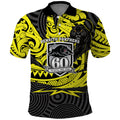 Custom Panthers Rugby 60th Anniversary Polo Shirt Penrith Polynesian Tribal Pattern - Traditional Tattoo