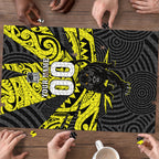 Custom Panthers Rugby 60th Anniversary Puzzle Penrith Polynesian Tribal Pattern - Traditional Tattoo