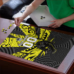 Custom Panthers Rugby 60th Anniversary Puzzle Penrith Polynesian Tribal Pattern - Traditional Tattoo
