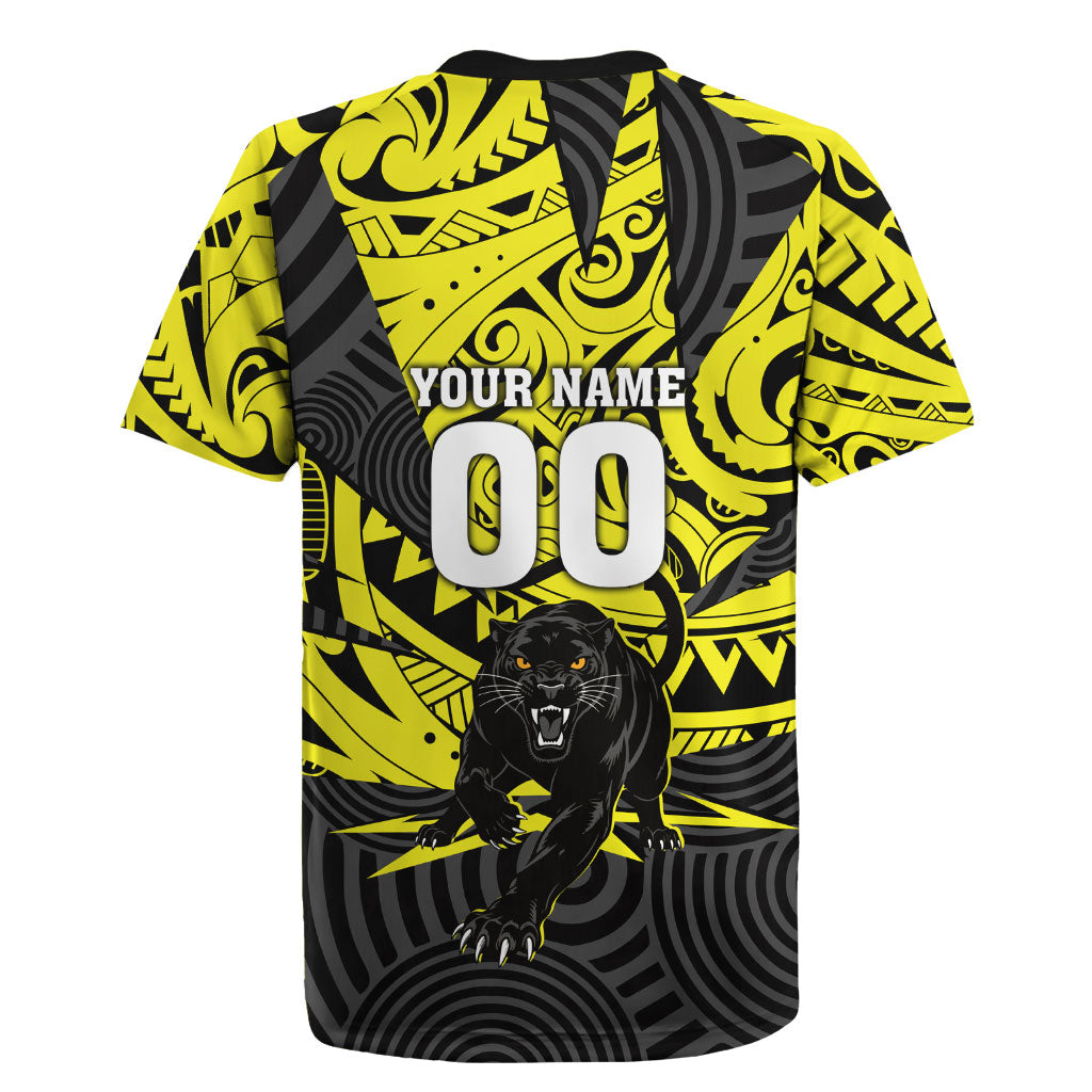 Custom Panthers Rugby 60th Anniversary Rugby Jersey Penrith Polynesian Tribal Pattern - Traditional Tattoo