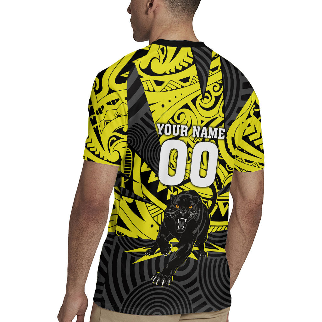 Custom Panthers Rugby 60th Anniversary Rugby Jersey Penrith Polynesian Tribal Pattern - Traditional Tattoo