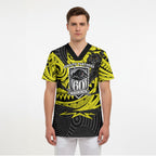 Custom Panthers Rugby 60th Anniversary Scrub Top Penrith Polynesian Tribal Pattern - Traditional Tattoo
