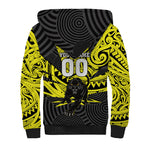 Custom Panthers Rugby 60th Anniversary Sherpa Hoodie Penrith Polynesian Tribal Pattern - Traditional Tattoo