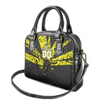 Custom Panthers Rugby 60th Anniversary Shoulder Handbag Penrith Polynesian Tribal Pattern - Traditional Tattoo