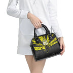 Custom Panthers Rugby 60th Anniversary Shoulder Handbag Penrith Polynesian Tribal Pattern - Traditional Tattoo