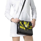 Custom Panthers Rugby 60th Anniversary Shoulder Handbag Penrith Polynesian Tribal Pattern - Traditional Tattoo