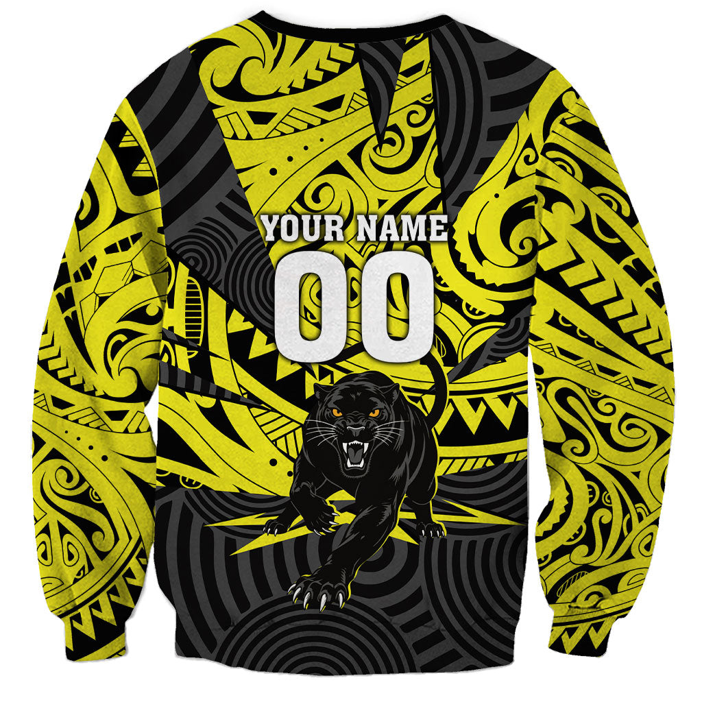 Custom Panthers Rugby 60th Anniversary Sweatshirt Penrith Polynesian Tribal Pattern - Traditional Tattoo