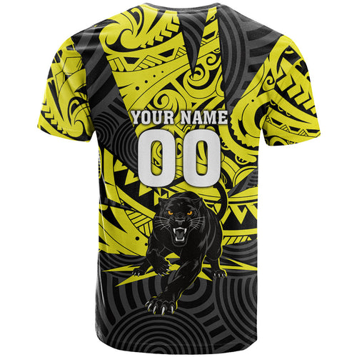 Custom Panthers Rugby 60th Anniversary T Shirt Penrith Polynesian Tribal Pattern - Traditional Tattoo