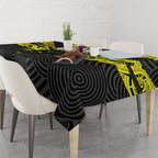 Custom Panthers Rugby 60th Anniversary Tablecloth Penrith Polynesian Tribal Pattern - Traditional Tattoo