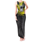 Custom Panthers Rugby 60th Anniversary Tank Maxi Dress Penrith Polynesian Tribal Pattern - Traditional Tattoo