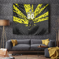 Custom Panthers Rugby 60th Anniversary Tapestry Penrith Polynesian Tribal Pattern - Traditional Tattoo