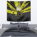 Custom Panthers Rugby 60th Anniversary Tapestry Penrith Polynesian Tribal Pattern - Traditional Tattoo