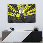 Custom Panthers Rugby 60th Anniversary Tapestry Penrith Polynesian Tribal Pattern - Traditional Tattoo