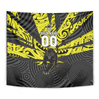 Custom Panthers Rugby 60th Anniversary Tapestry Penrith Polynesian Tribal Pattern - Traditional Tattoo