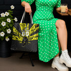 Custom Panthers Rugby 60th Anniversary Tote Bag Penrith Polynesian Tribal Pattern - Traditional Tattoo
