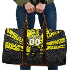 Custom Panthers Rugby 60th Anniversary Travel Bag Penrith Polynesian Tribal Pattern - Traditional Tattoo