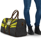 Custom Panthers Rugby 60th Anniversary Travel Bag Penrith Polynesian Tribal Pattern - Traditional Tattoo