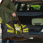 Custom Panthers Rugby 60th Anniversary Travel Bag Penrith Polynesian Tribal Pattern - Traditional Tattoo