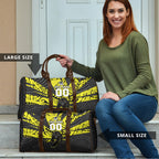 Custom Panthers Rugby 60th Anniversary Travel Bag Penrith Polynesian Tribal Pattern - Traditional Tattoo