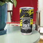 Custom Panthers Rugby 60th Anniversary Tumbler Cup Penrith Polynesian Tribal Pattern - Traditional Tattoo