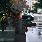 Custom Panthers Rugby 60th Anniversary Umbrella Penrith Polynesian Tribal Pattern - Traditional Tattoo