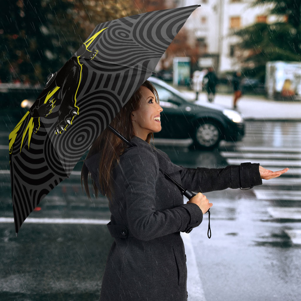 Custom Panthers Rugby 60th Anniversary Umbrella Penrith Polynesian Tribal Pattern - Traditional Tattoo