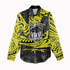 Custom Panthers Rugby 60th Anniversary Women Casual Shirt Penrith Polynesian Tribal Pattern - Traditional Tattoo
