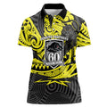 Custom Panthers Rugby 60th Anniversary Women Polo Shirt Penrith Polynesian Tribal Pattern - Traditional Tattoo