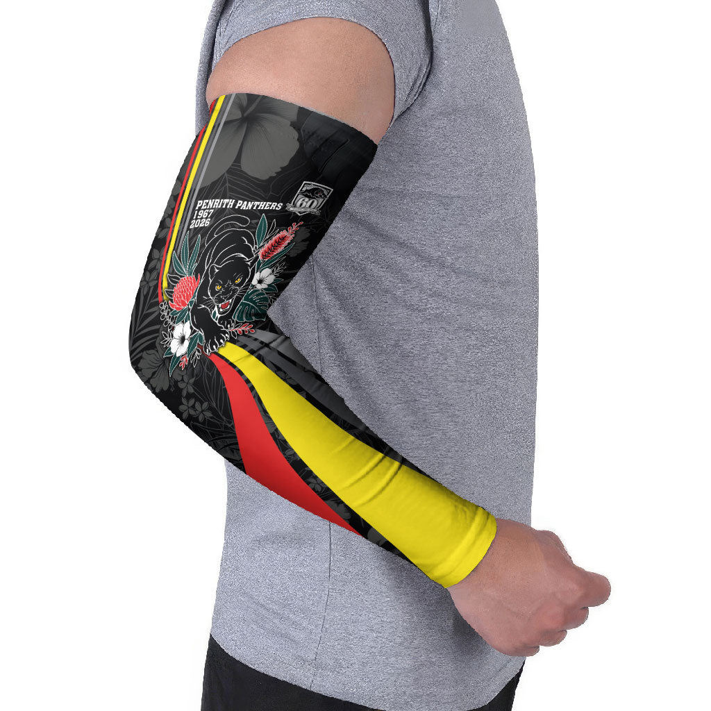 Penrith Panthers 60th Anniversary Custom Arm Sleeves Native Australian Protea And Hibiscus Tropical Floral
