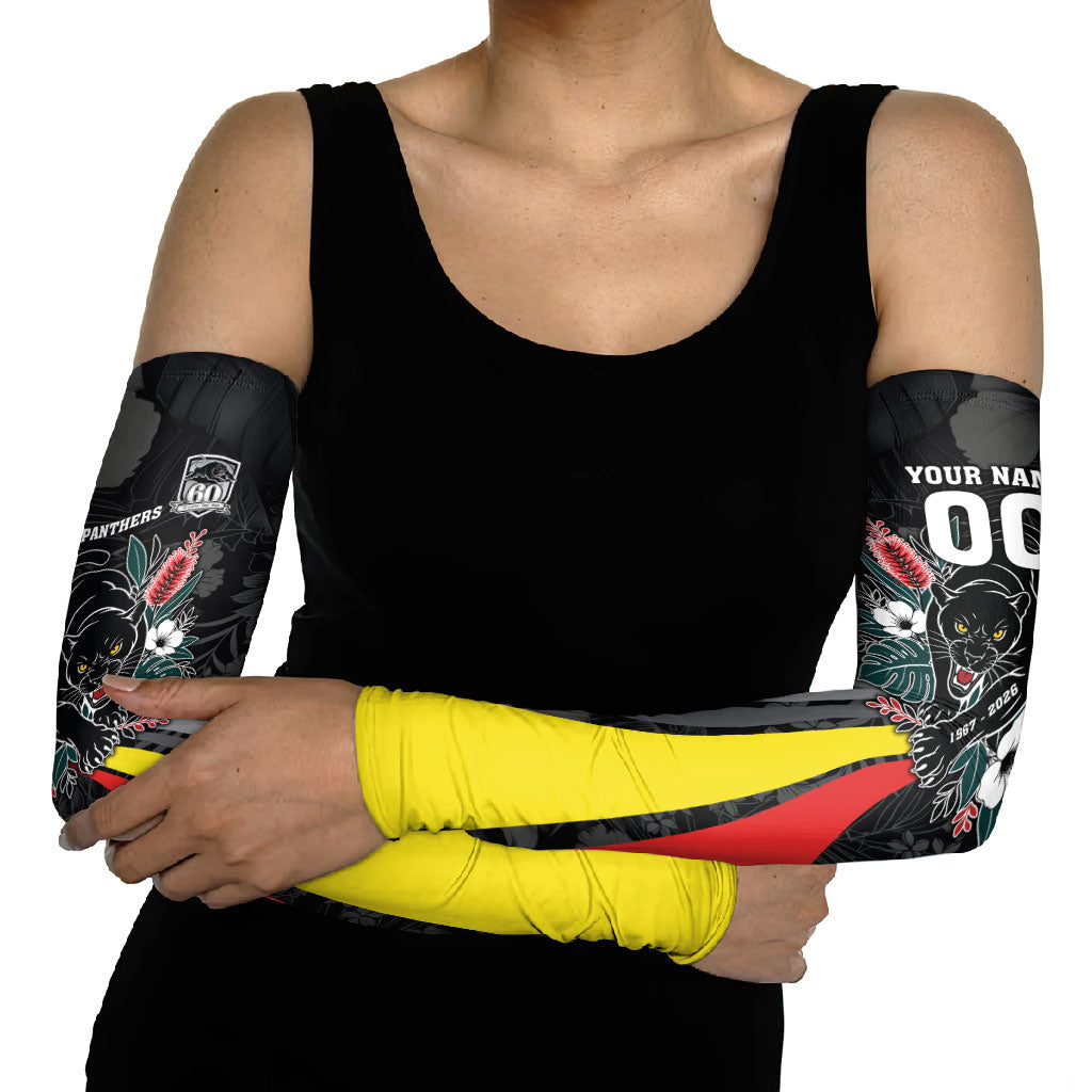 Penrith Panthers 60th Anniversary Custom Arm Sleeves Native Australian Protea And Hibiscus Tropical Floral