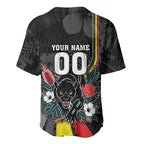 Penrith Panthers 60th Anniversary Custom Baseball Jersey Native Australian Protea And Hibiscus Tropical Floral