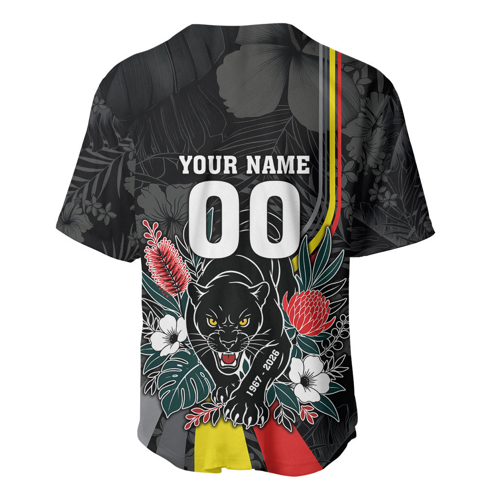 Penrith Panthers 60th Anniversary Custom Baseball Jersey Native Australian Protea And Hibiscus Tropical Floral