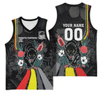 Penrith Panthers 60th Anniversary Custom Basketball Jersey Native Australian Protea And Hibiscus Tropical Floral