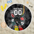 Penrith Panthers 60th Anniversary Custom Beach Blanket Native Australian Protea And Hibiscus Tropical Floral