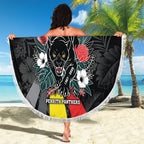Penrith Panthers 60th Anniversary Custom Beach Blanket Native Australian Protea And Hibiscus Tropical Floral