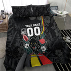 Penrith Panthers 60th Anniversary Custom Bedding Set Native Australian Protea And Hibiscus Tropical Floral