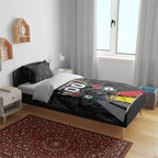 Penrith Panthers 60th Anniversary Custom Bedding Set Native Australian Protea And Hibiscus Tropical Floral