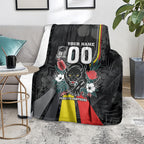 Penrith Panthers 60th Anniversary Custom Blanket Native Australian Protea And Hibiscus Tropical Floral