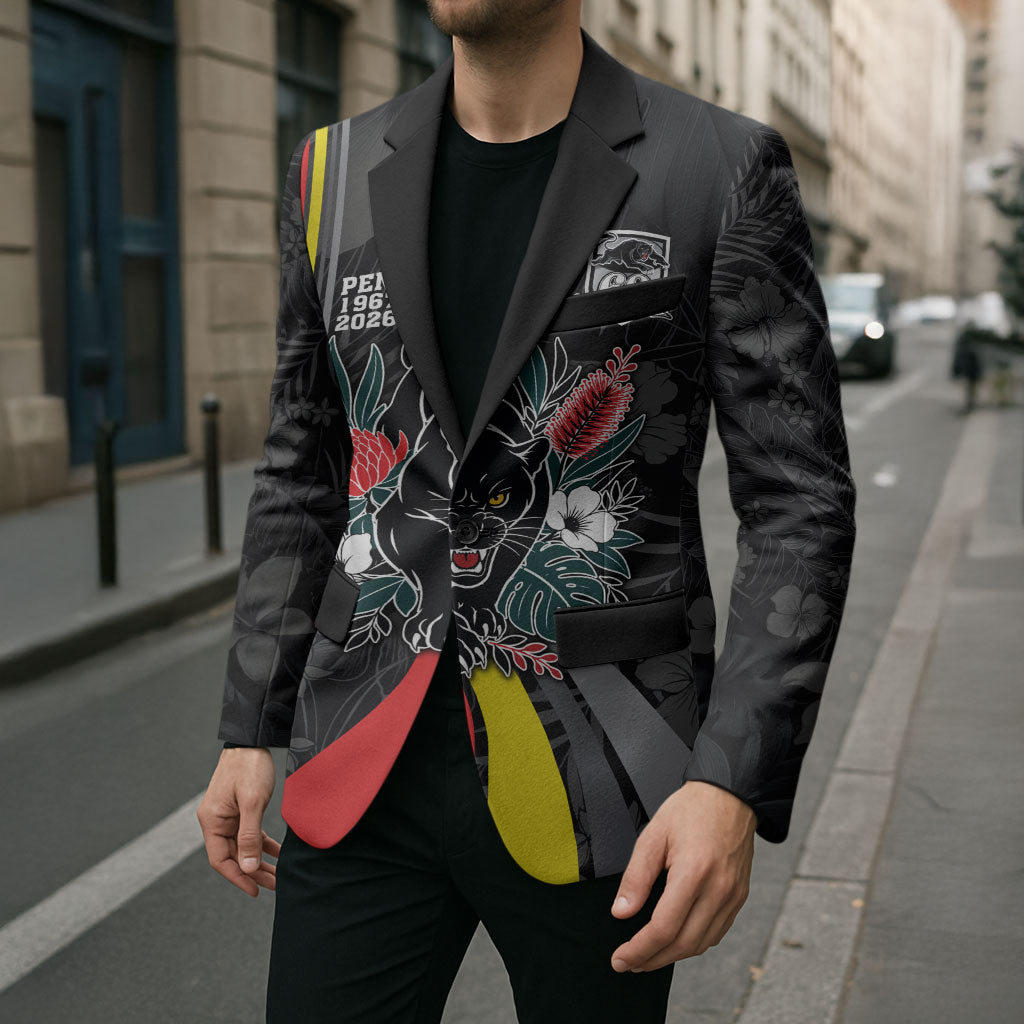 Penrith Panthers 60th Anniversary Custom Blazer Native Australian Protea And Hibiscus Tropical Floral
