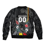Penrith Panthers 60th Anniversary Custom Bomber Jacket Native Australian Protea And Hibiscus Tropical Floral