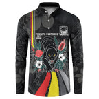 Penrith Panthers 60th Anniversary Custom Button Sweatshirt Native Australian Protea And Hibiscus Tropical Floral