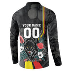 Penrith Panthers 60th Anniversary Custom Button Sweatshirt Native Australian Protea And Hibiscus Tropical Floral