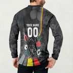 Penrith Panthers 60th Anniversary Custom Button Sweatshirt Native Australian Protea And Hibiscus Tropical Floral