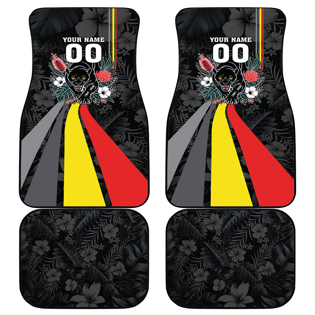 Penrith Panthers 60th Anniversary Custom Car Mats Native Australian Protea And Hibiscus Tropical Floral