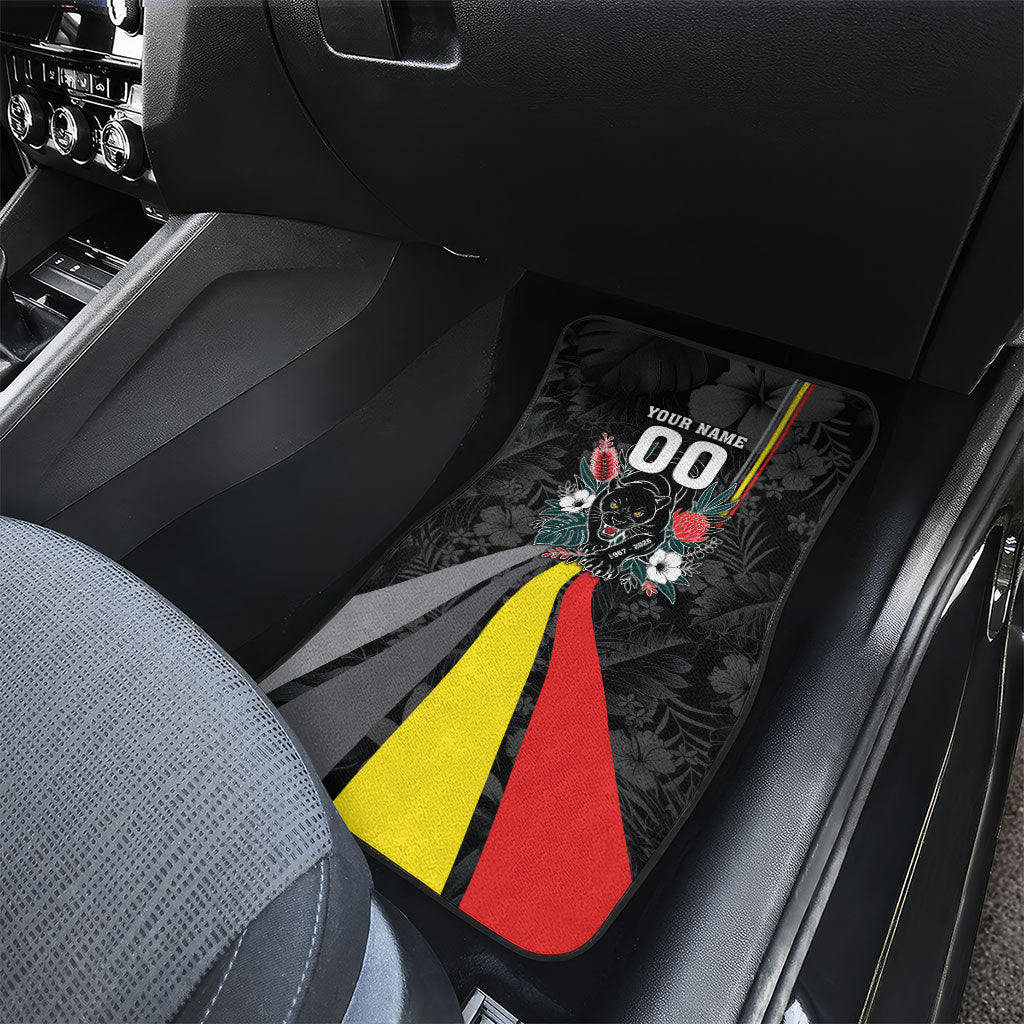 Penrith Panthers 60th Anniversary Custom Car Mats Native Australian Protea And Hibiscus Tropical Floral