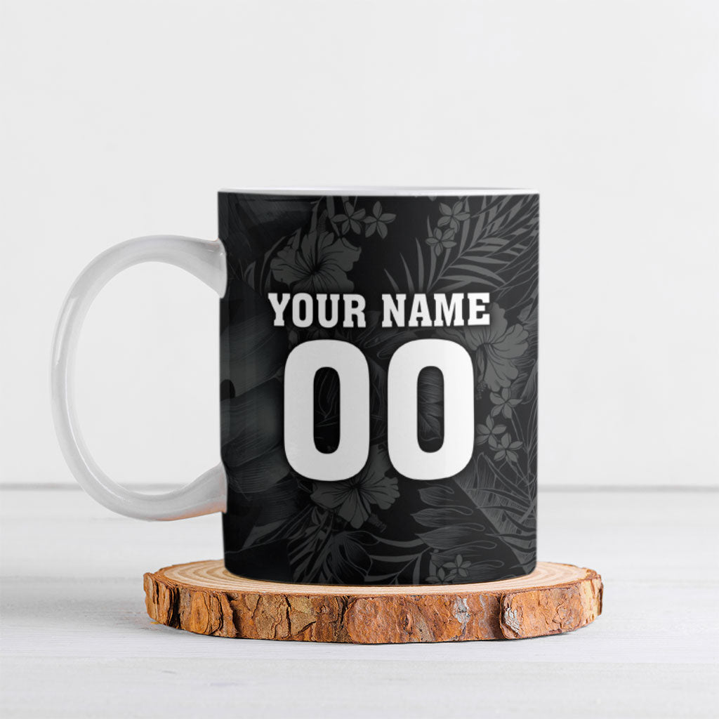 Penrith Panthers 60th Anniversary Custom Ceramic Mug Native Australian Protea And Hibiscus Tropical Floral
